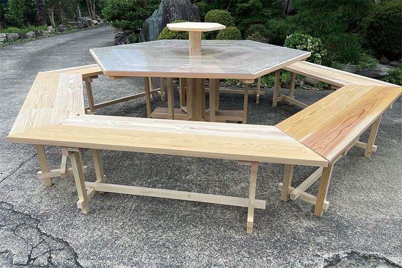 六角デスク・チェアセット